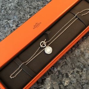 Hermes Clou De Selle sterling necklace AUTHENTIC